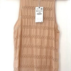 Zara Beige Lace Tank Top